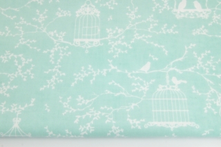 Klatki i ptaszki, miętowe tło