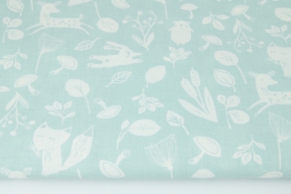 Leśne zwierzęta, pudrowo miętowe tło