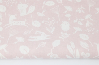 Leśne zwierzęta, pudrowo różowe tło